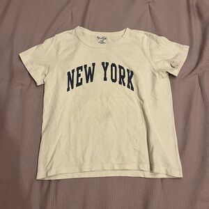 Brandy Melville John Galt White Navy New York Tee